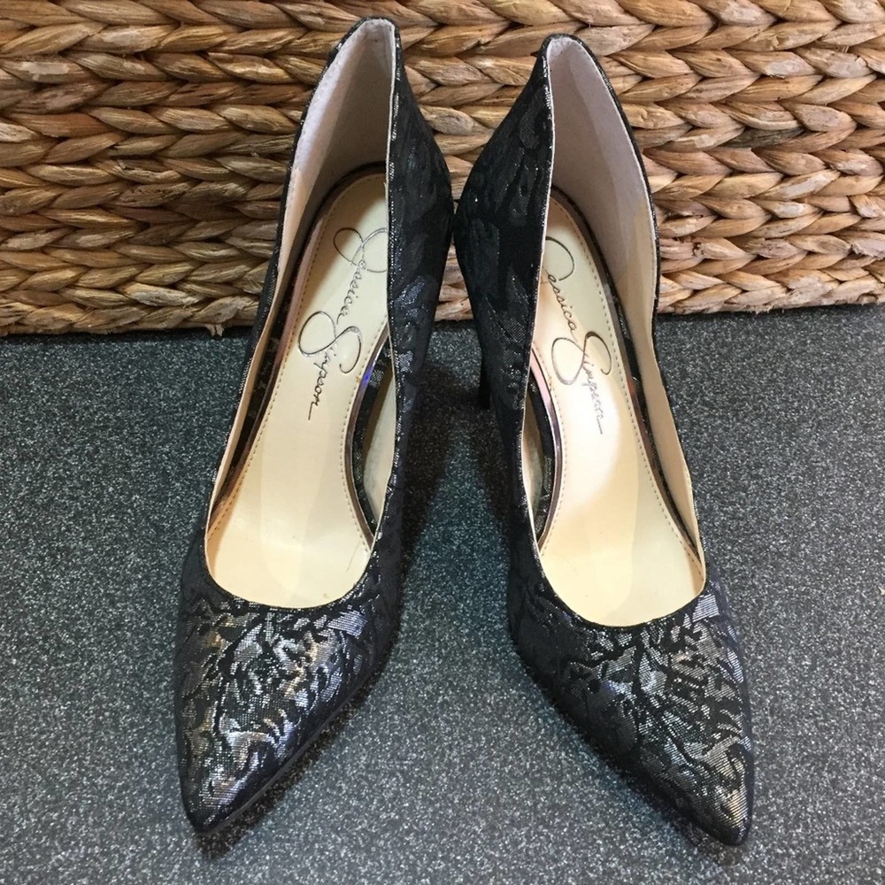 Jessica Simpson Black Lace Heels
